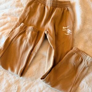Nike Kids Brown Joggers with White Logo